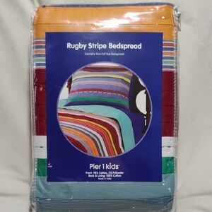 Pier 1 Multicolor Rugby Stripe Bedspread